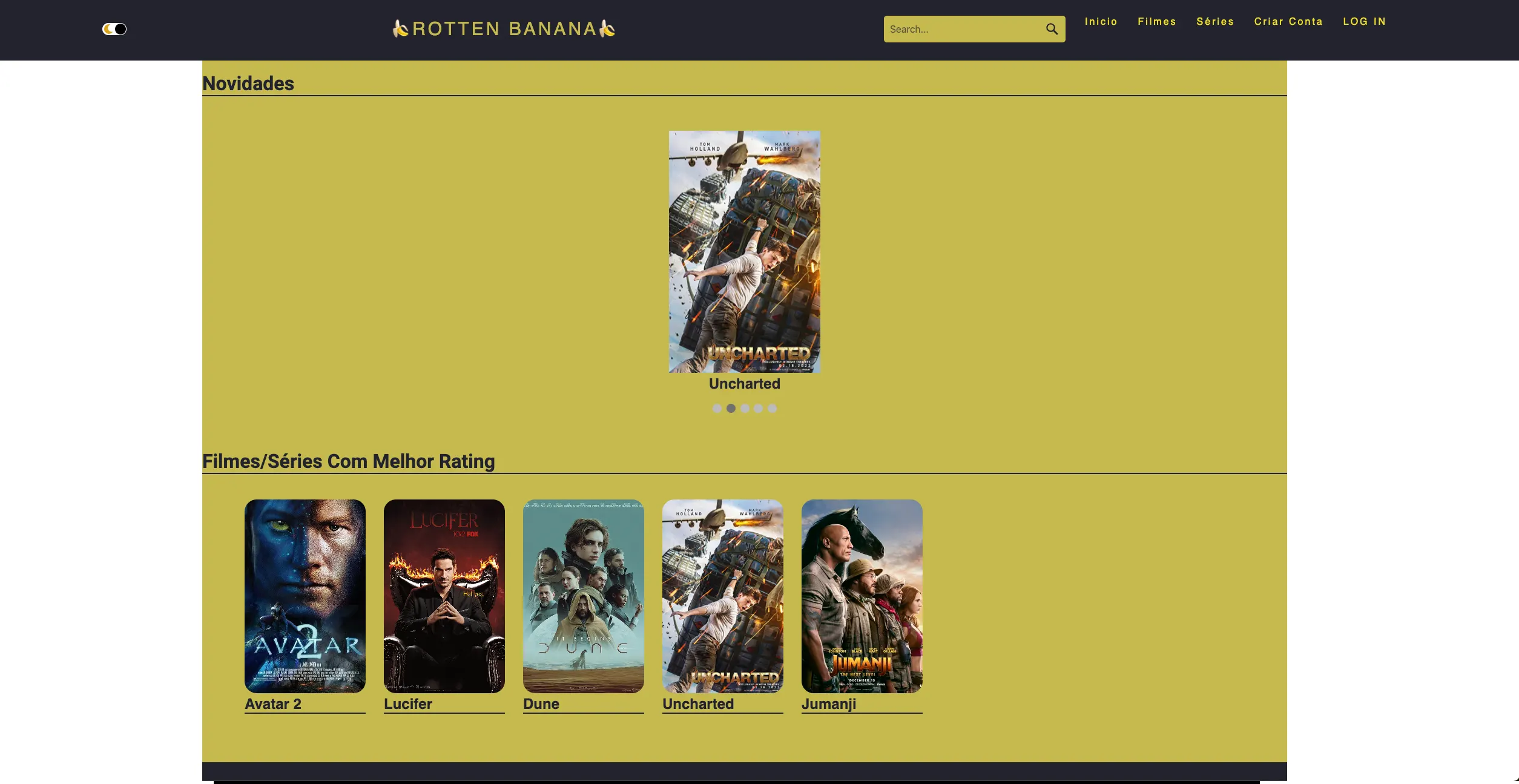 A screenshot of the Rotten Banana website